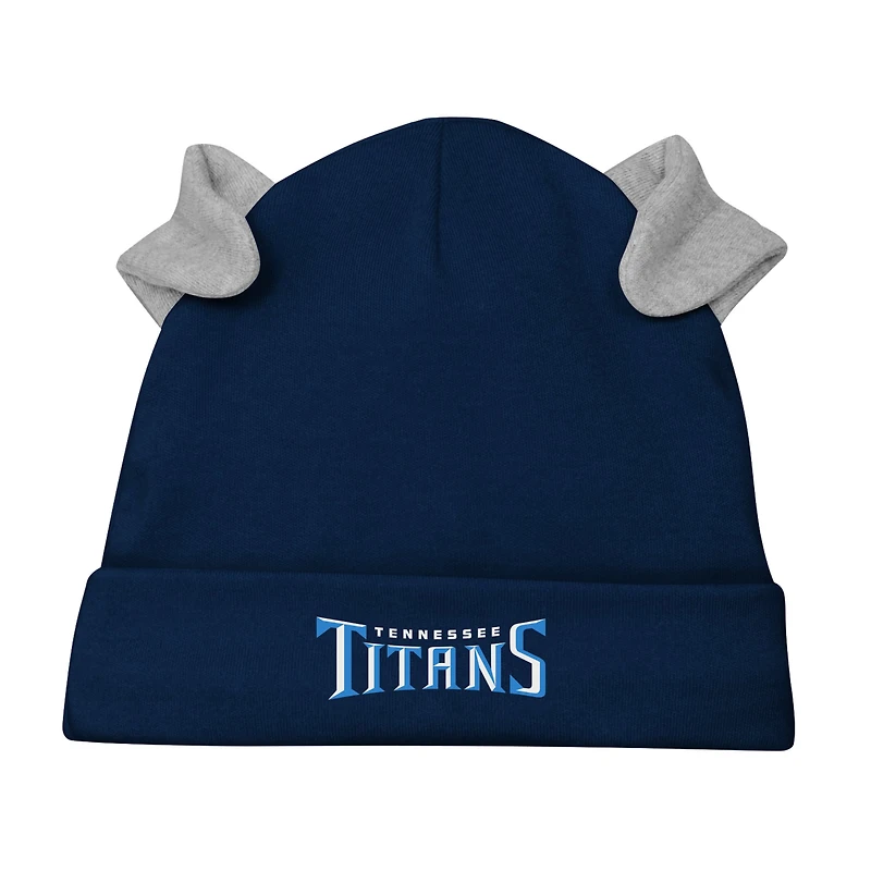 Ensemble 3 pièces pour nouveau-né et nourrisson Tennessee Titans Little Champ, body à manches longues, pantalon bonnet revers