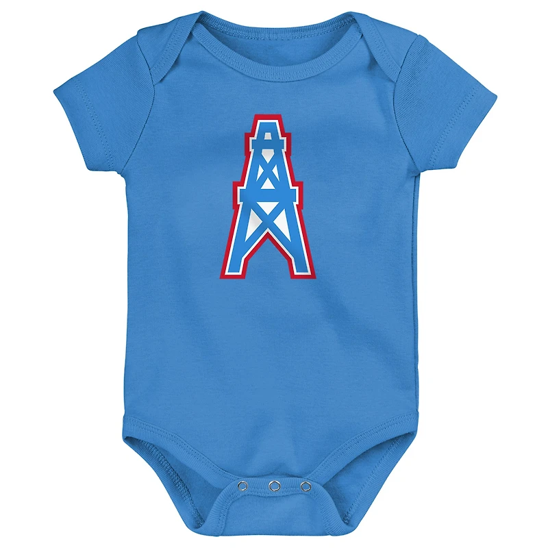 Ensemble de 3 bodies pour nouveau-né et nourrisson Tennessee Titans Oilers Throwback Team Starter