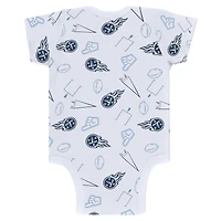 Vêtements pour nouveau-nés et nourrissons par Erin Andrews Ensemble trois pièces gris/bleu marine/blanc Tennessee Titans Turn Me Around pantalon