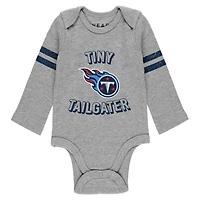 Vêtements pour nouveau-nés et nourrissons par Erin Andrews Ensemble trois pièces gris/bleu marine/blanc Tennessee Titans Turn Me Around pantalon
