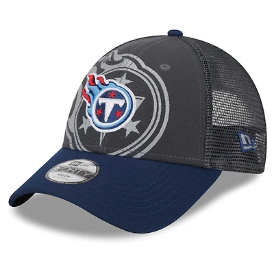 Preschool New Era Graphite/Navy Tennessee Titans Reflect 9FORTY Adjustable Hat