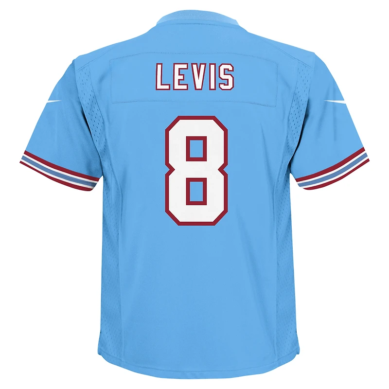 Maillot de jeu joueur alternatif Nike Will Levis bleu clair des Tennessee Titans pour enfants d'âge préscolaire