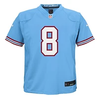 Maillot de match rétro Nike Will Levis bleu clair Tennessee Titans Alternate Oilers pour tout-petit