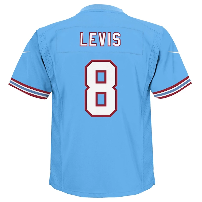 Maillot de match rétro Nike Will Levis bleu clair Tennessee Titans Alternate Oilers pour tout-petit