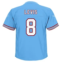 Maillot de match rétro Nike Will Levis bleu clair Tennessee Titans Alternate Oilers pour tout-petit