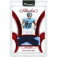Tony Pollard Tennessee Titans 2025 Panini Flawless Ruby Patches Tri-Color Relic #PAT-TPD #2/15 Card