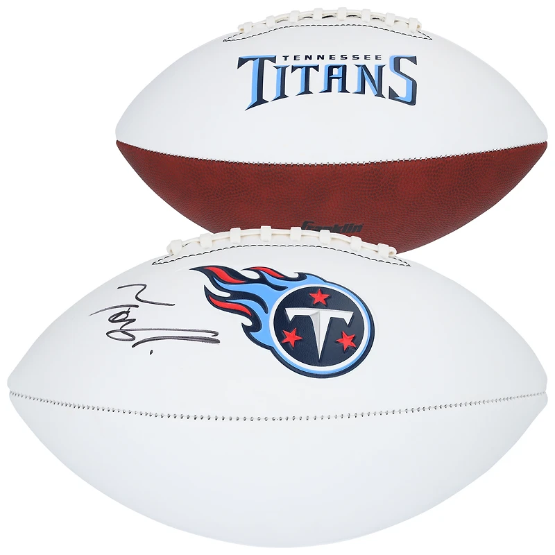 Tony Pollard Tennessee Titans Autographed Franklin White Panel Football