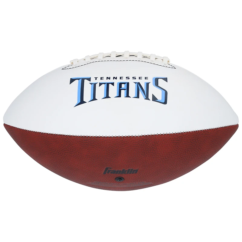 Ballon de football Franklin White Panel autographié par Tony Pollard, Tennessee Titans