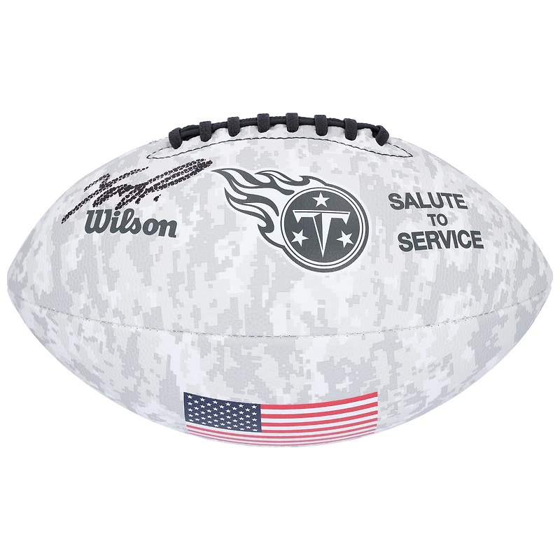 Ballon de football Wilson 2024 autographié par Tony Pollard, Tennessee Titans