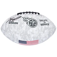 Ballon de football Wilson 2024 autographié par Tony Pollard, Tennessee Titans