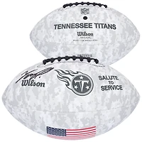 Ballon de football Wilson 2024 autographié par Tony Pollard, Tennessee Titans