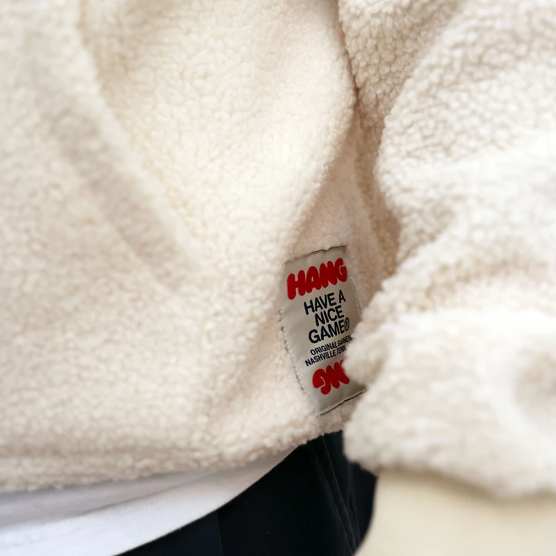 Unisex Cream HANG x Tennessee Titans Oversized Sherpa Quarter-Snap Jacket