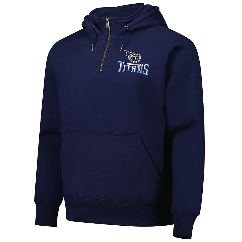Sweat à capuche unisexe Dunbrooke Navy Tennessee Titans Defender fermeture éclair quart de tour
