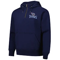 Sweat à capuche unisexe Dunbrooke Navy Tennessee Titans Defender fermeture éclair quart de tour