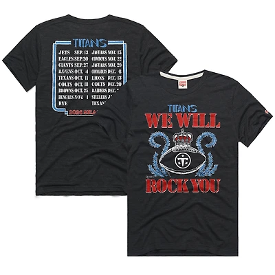 Unisex Homage Charcoal Tennessee Titans 2026 NFL Schedule Queen Tri-Blend T-Shirt