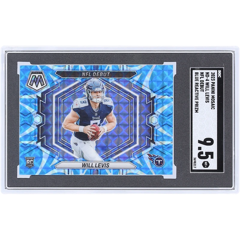 Will Levis Tennessee Titans 2023 Panini Mosaic Blue Reactive Prizm #ND-4 SGC Authenticated 9.5 Rookie Card