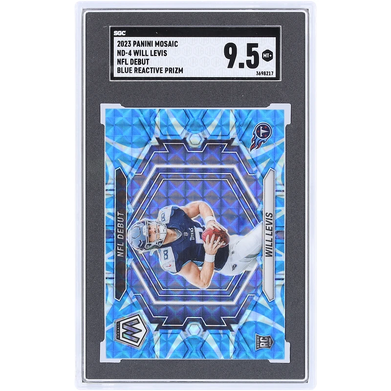 Will Levis Tennessee Titans 2023 Panini Mosaic Blue Reactive Prizm #ND-4 SGC Authenticated 9.5 Rookie Card