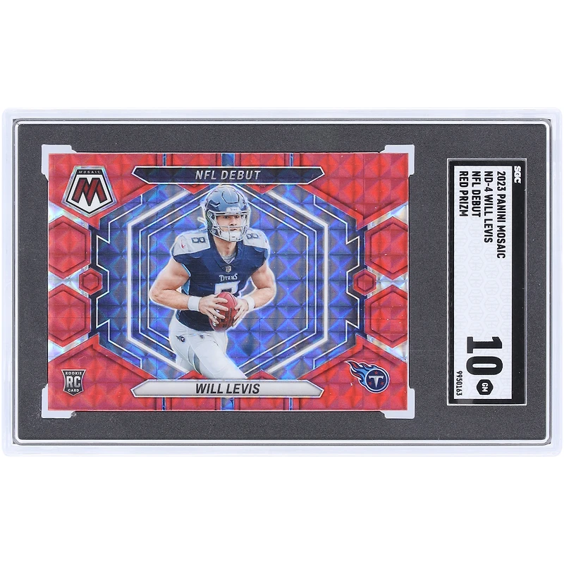 Will Levis Tennessee Titans 2023 Panini Mosaic Red Prizm #ND-4 SGC Authenticated 10 Rookie Card