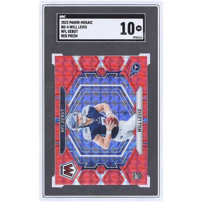 Will Levis Tennessee Titans 2023 Panini Mosaic Red Prizm #ND-4 SGC Authenticated 10 Rookie Card