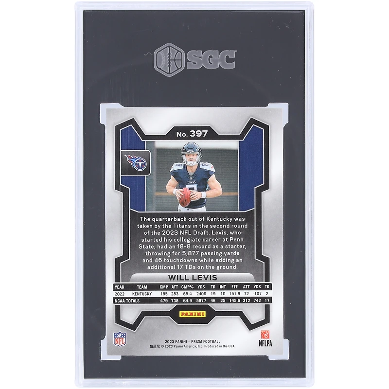 Will Levis Tennessee Titans 2023 Panini Prizm #397 SGC Authenticated 9.5 Rookie Card