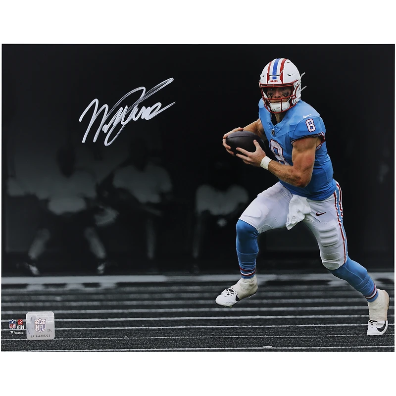 Will Levis Tennessee Titans Autographed 11" x 14" Running Spotlight Photograph 