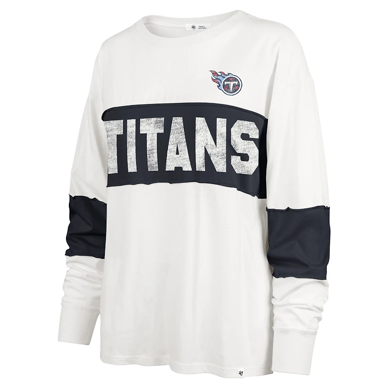 Women's '47 Cream Tennessee Titans Clubhouse Pride Taylor Long Sleeve T-Shirt