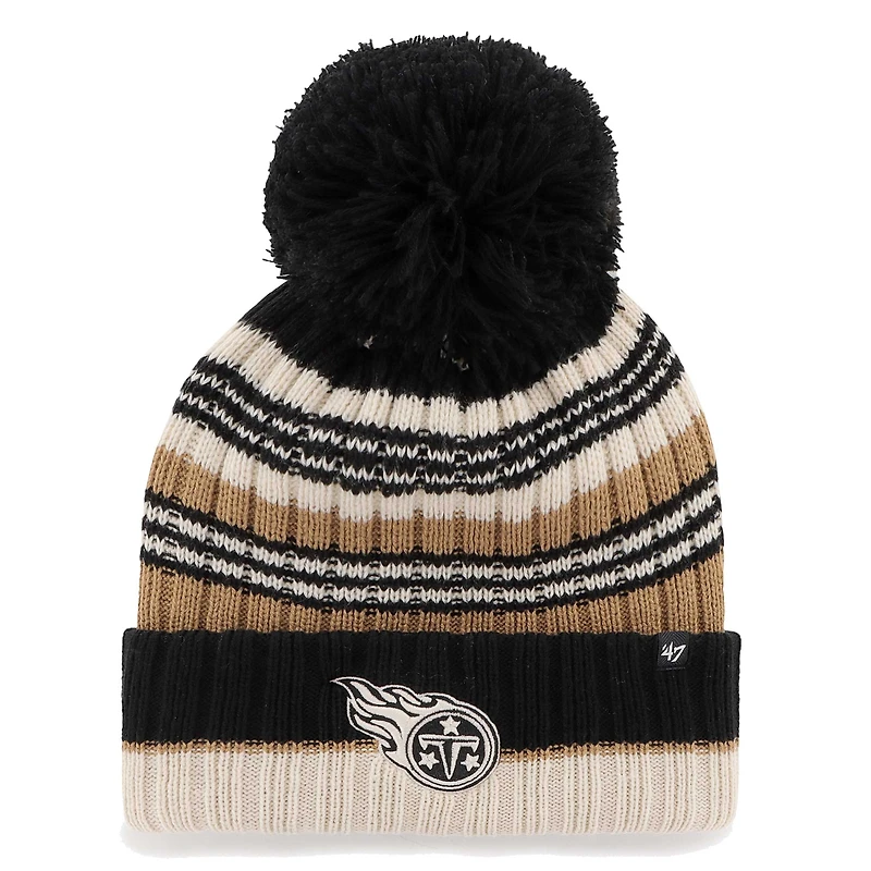 Bonnet en tricot à revers Barista '47 Natural Tennessee Titans pour femmes avec pompon