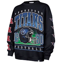 Women's '47  Navy Tennessee Titans Go Big Oversized Pullover Sweatshirt