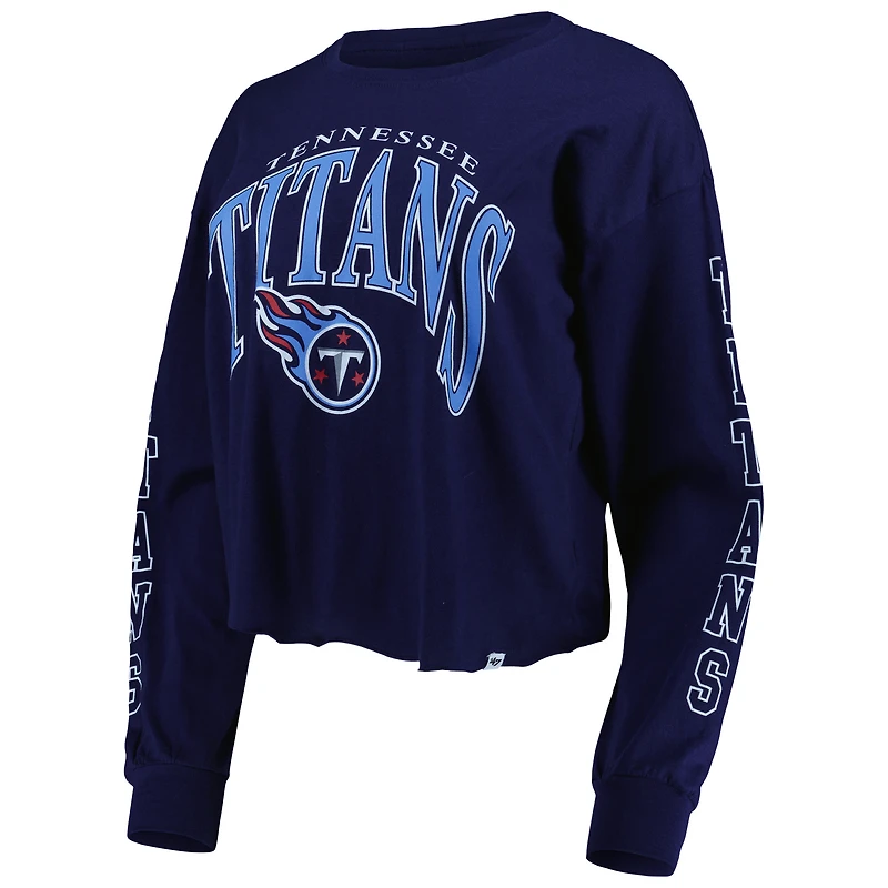 T-shirt court à manches longues Skyler Parkway '47 Navy Tennessee Titans pour femme