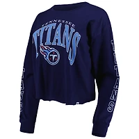 T-shirt court à manches longues Skyler Parkway '47 Navy Tennessee Titans pour femme