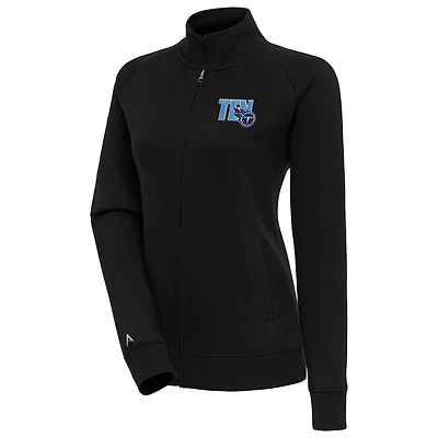 Women's Antigua  Black Tennessee Titans Victory Full-Zip Jacket