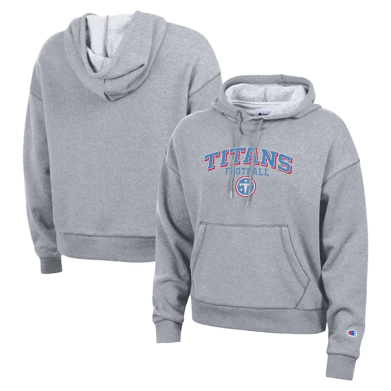 Sweat à capuche Champion Tri-Blend gris pour femme, Tennessee Titans Triumph
