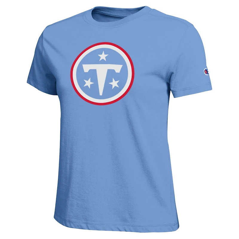 Women's Champion Light Blue Tennessee Titans Logo T-Shirt