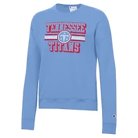 Sweat-shirt en polaire Powerblend bleu clair Champion pour femme, Tennessee Titans