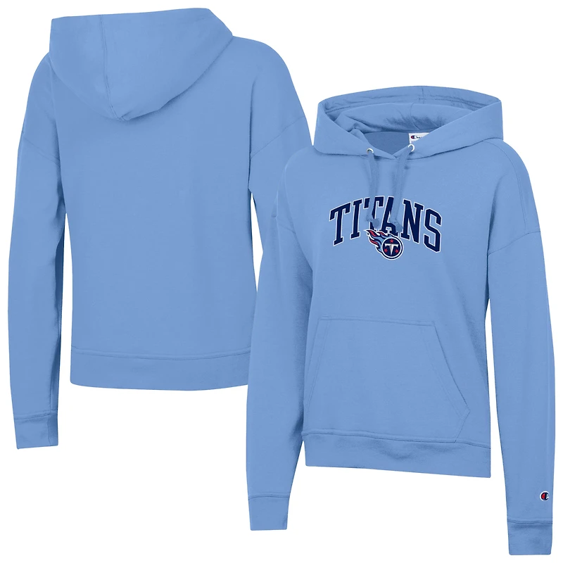 Sweat à capuche Powerblend bleu clair pour femme Champion des Titans du Tennessee