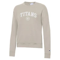 Women's Champion Light Brown Tennessee Titans Cocoa Butter Powerblend Fleece Sweatshirt