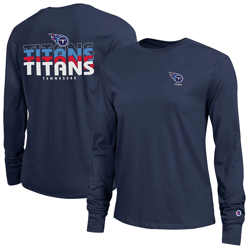 Women's Champion Navy Tennessee Titans Core Long-Sleeve T-Shirt