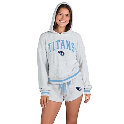 Women's Concepts Sport  Gray Tennessee Titans Whitley Long Sleeve Hoodie Top & Shorts Set