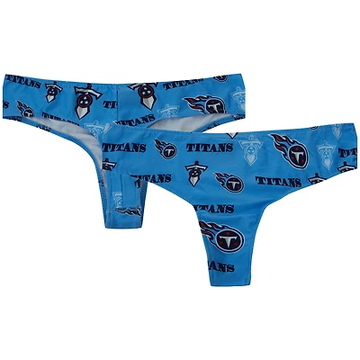 Women's Concepts Sport Light Blue Tennessee Titans Mosaic All Over Print Thong