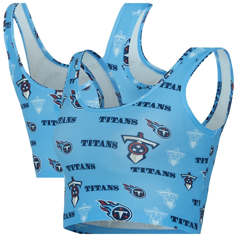 Women's Concepts Sport Light Blue Tennessee Titans Mosaic Allover Print Bralette