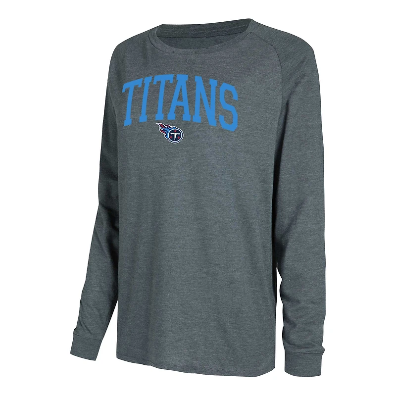 Ensemble de détente pour femme Concepts Sport bleu marine/anthracite Tennessee Titans, haut à manches longues raglan et short
