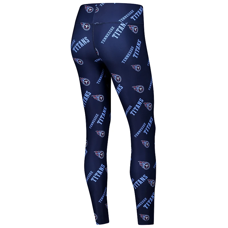 Women's Concepts Sport Navy Tennessee Titans Breakthrough Allover Print Knit Sleep Leggings