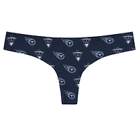 Women's Concepts Sport Navy Tennessee Titans Record Allover Print Knit Thong
