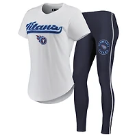 Women's Concepts Sport White/Charcoal Tennessee Titans Sonata Top & Leggings Sleep Set
