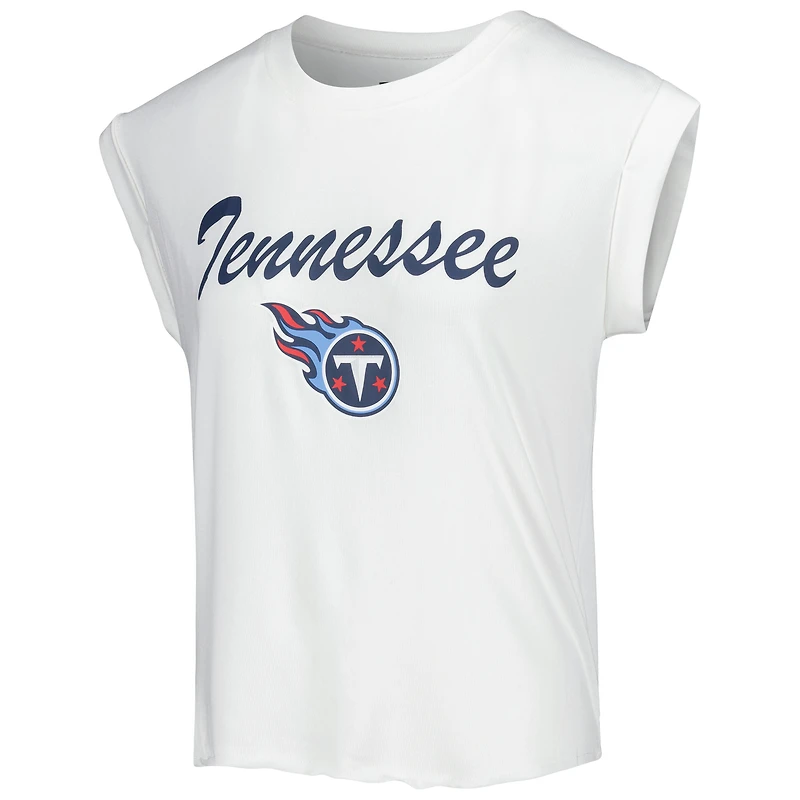 Women's Concepts Sport White/Cream Tennessee Titans Montana Knit Top & Shorts Sleep Set
