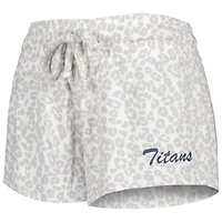 Women's Concepts Sport White/Cream Tennessee Titans Montana Knit Top & Shorts Sleep Set