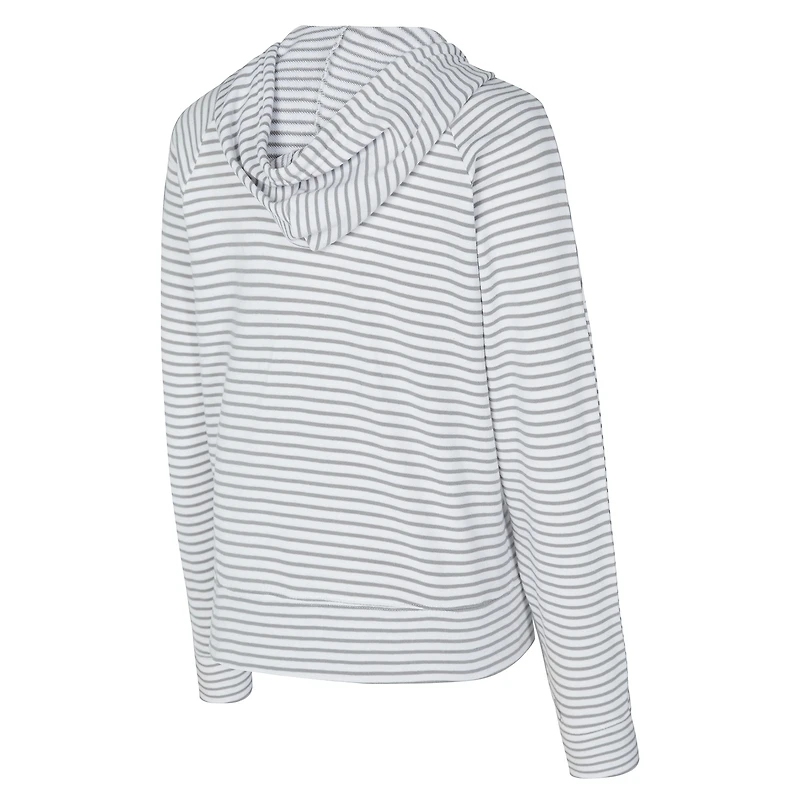 Women's Concepts Sport White/Gray Tennessee Titans Liftoff Striped V-Neck Hoodie