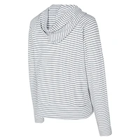 Women's Concepts Sport White/Gray Tennessee Titans Liftoff Striped V-Neck Hoodie