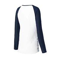 Women's Concepts Sport White/Navy Tennessee Titans Tinsel Raglan Long Sleeve Top & Pants Sleep Set