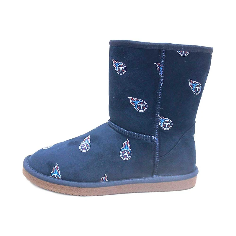 Bottes Cuce bleu marine Tennessee Titans avec logo intégral pour femmes
